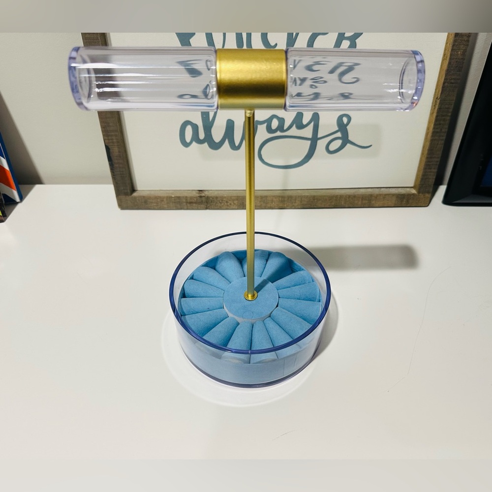 Gold and Blue Jewelry Holder